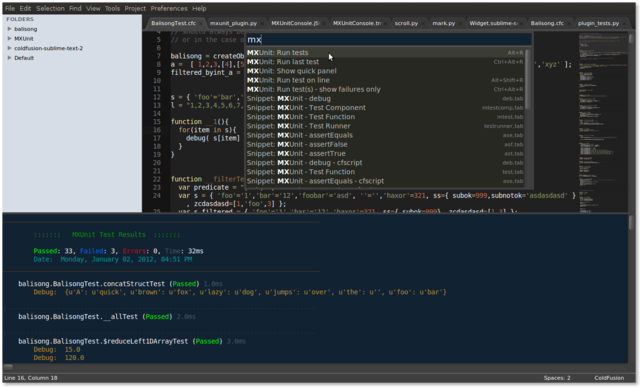 Screenshot of Sublime Text